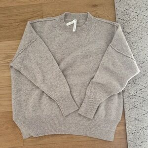 Aritzia Babaton Oatmeal 100% Cashmere Crewneck Sweater
